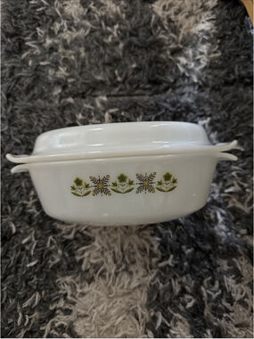 Meadow Green Deep Casserole Dish Anchor Hocking Oval Fire King 1.5 Qt With Lid